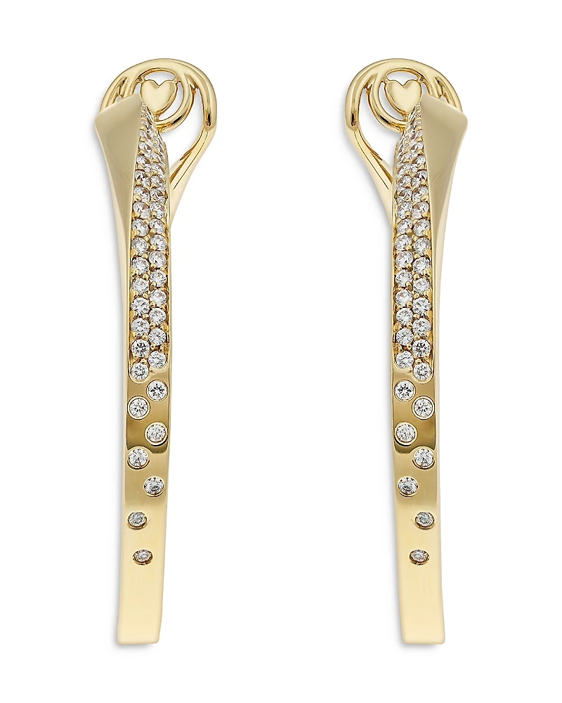 Crivelli 18K Yellow Gold Like Diamond Pave Large Hoop Earrings - Exclusive, Italy Campaign
