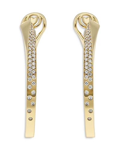 Crivelli 18K Yellow Gold Like Diamond Pave Large Hoop Earrings - Exclusive, Italy Campaign