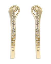 Crivelli 18K Yellow Gold Like Diamond Pave Large Hoop Earrings - Exclusive, Italy Campaign