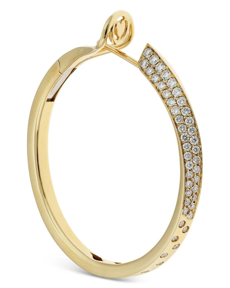 18K Yellow Gold Like Diamond Pavé Large Hoop Earrings - Exclusive, Italy Campaign