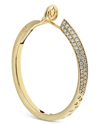 18K Yellow Gold Like Diamond Pavé Large Hoop Earrings - Exclusive, Italy Campaign