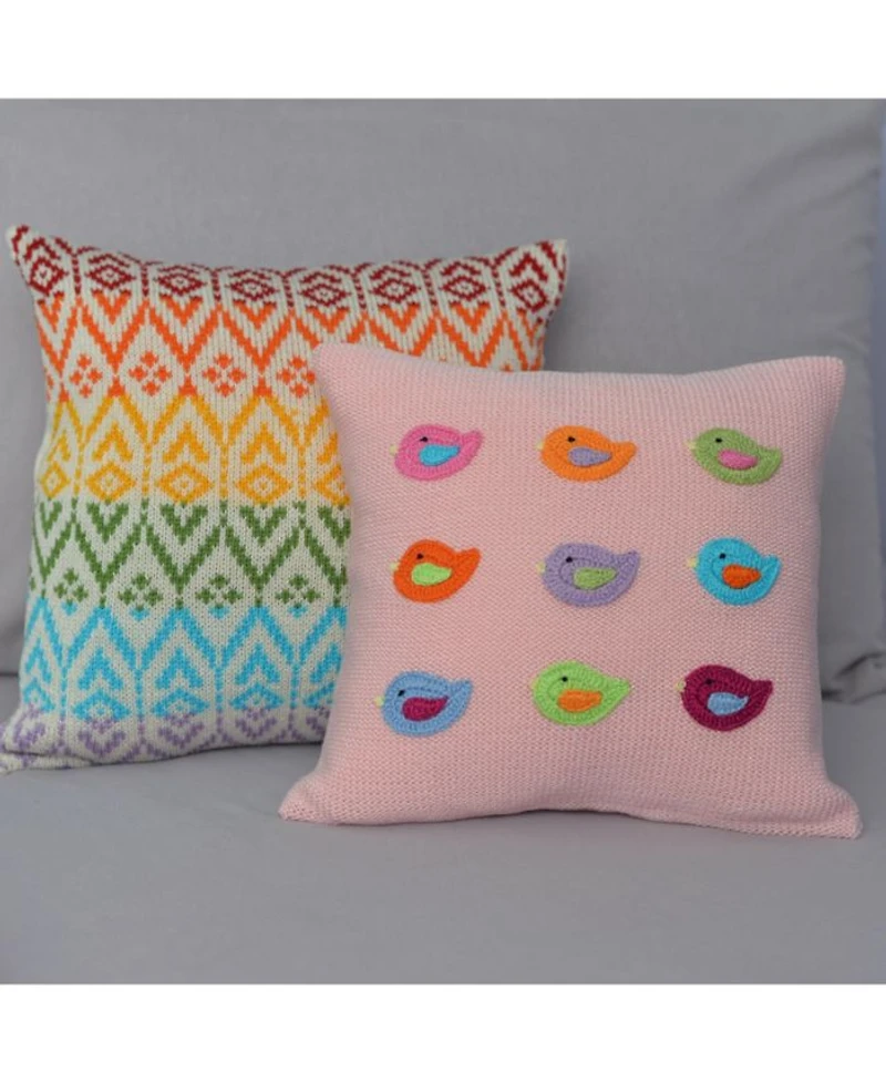 Knit Cotton 10" Bird Pillow