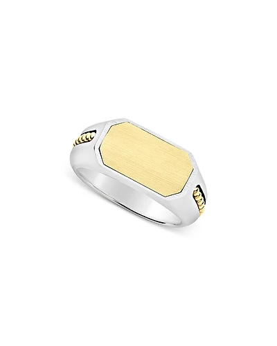 Lagos Men's 18K Yellow Gold & Sterling Silver Anthem Octagon Ring