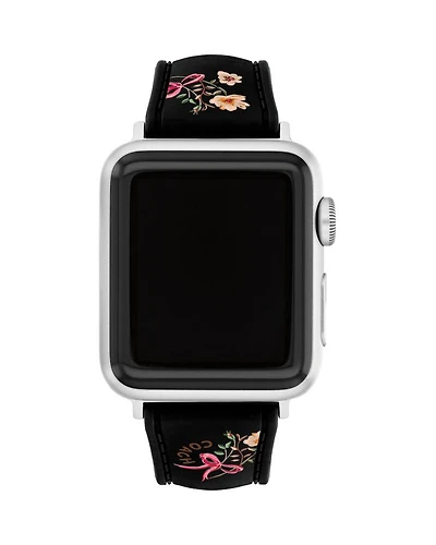 Apple Watch® Floral Black Silicone Strap, 38/40/41mm