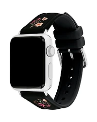 Apple Watch® Floral Black Silicone Strap, 38/40/41mm