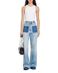 Oslone High Waisted Wide Leg Jeans Light Blue Jean