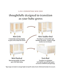 Lolly 4 in 1 Convertible Mini Crib and Twin Bed with Toddler Bed Conversion Kit