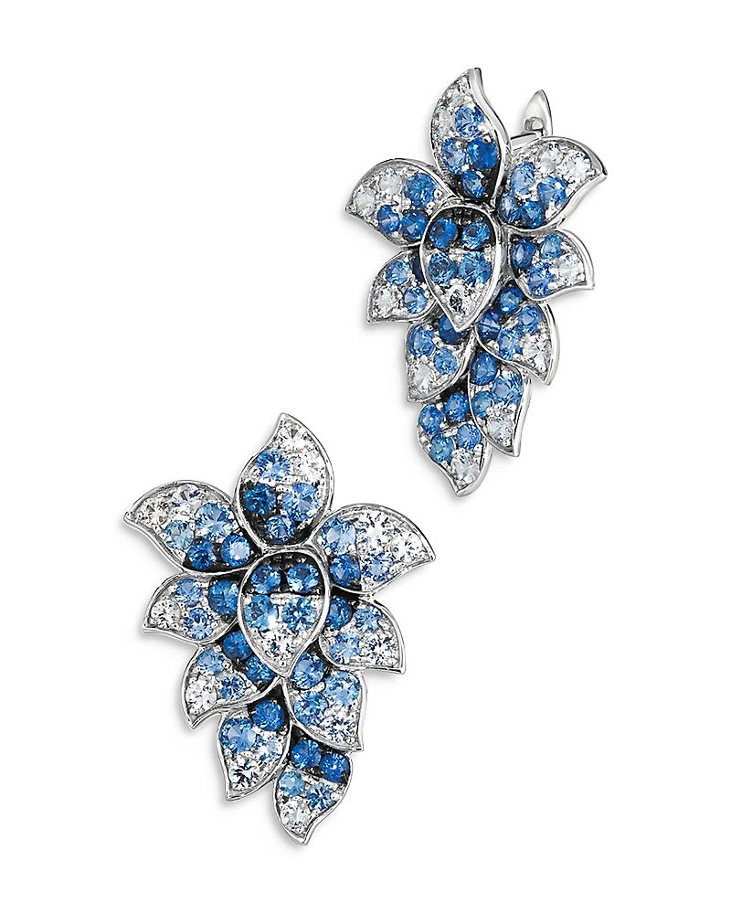 Bloomingdale's Fine Collection Sapphire Ombre & White Sapphire Cluster Statement Earrings