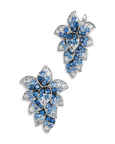 Bloomingdale's Fine Collection Sapphire Ombre & White Sapphire Cluster Statement Earrings