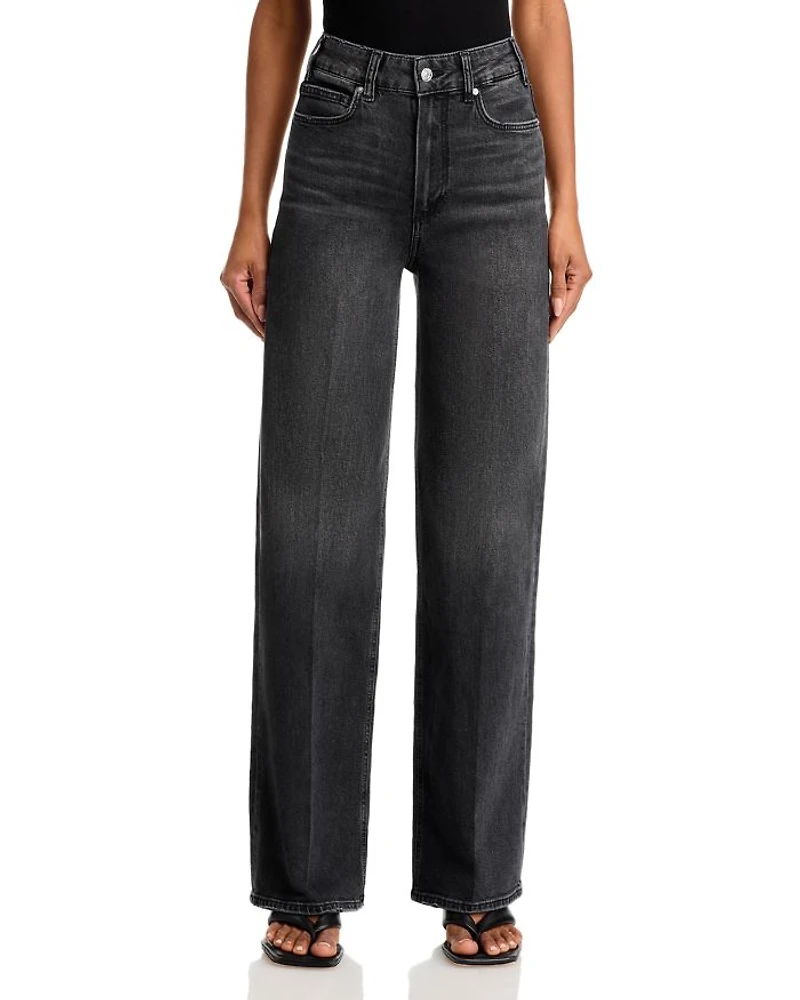 Sasha High Rise Wide Leg Jeans Viper Black Distressed