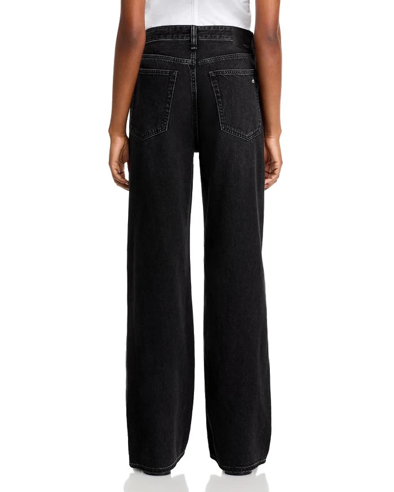 Featherweight Logan High Rise Wide Leg Jeans Jet Black
