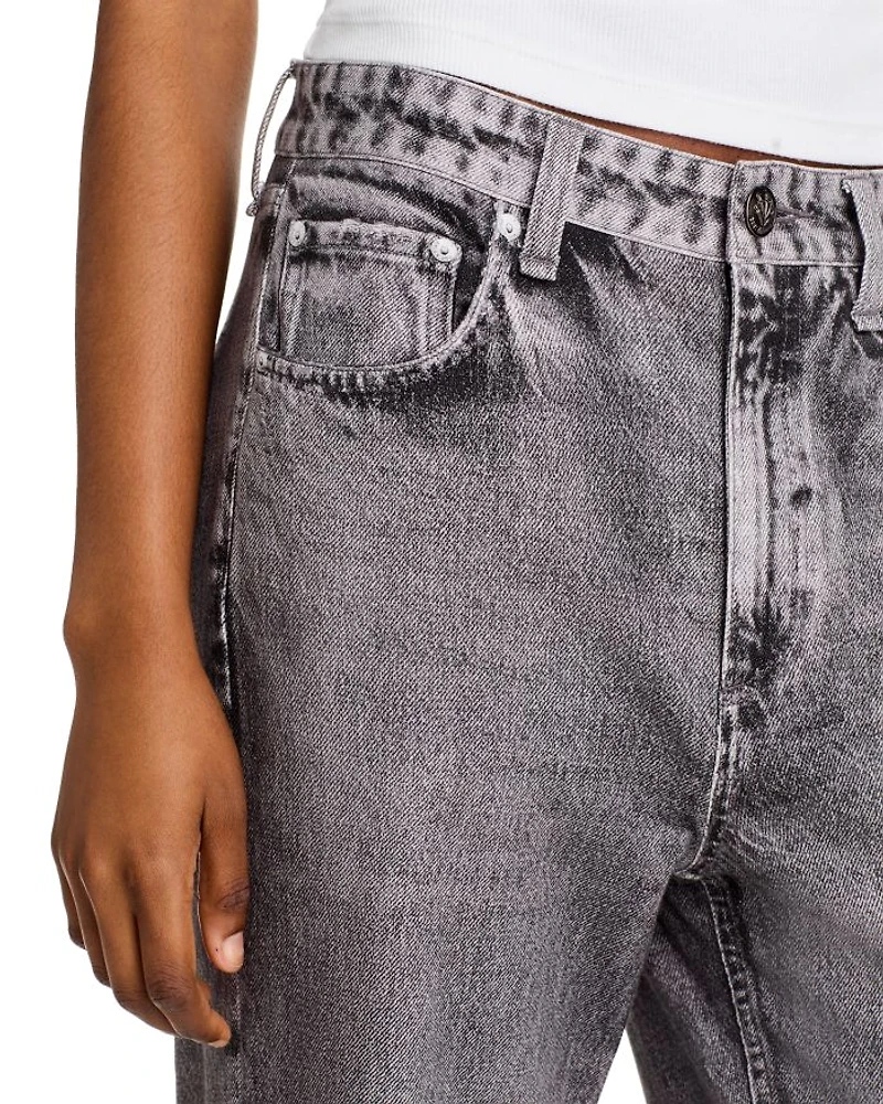 Miramar Shea High Rise Relaxed Cotton Terry Sweatpant Jeans Raven