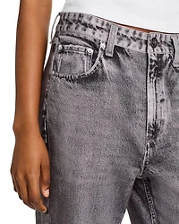 Miramar Shea High Rise Relaxed Cotton Terry Sweatpant Jeans Raven