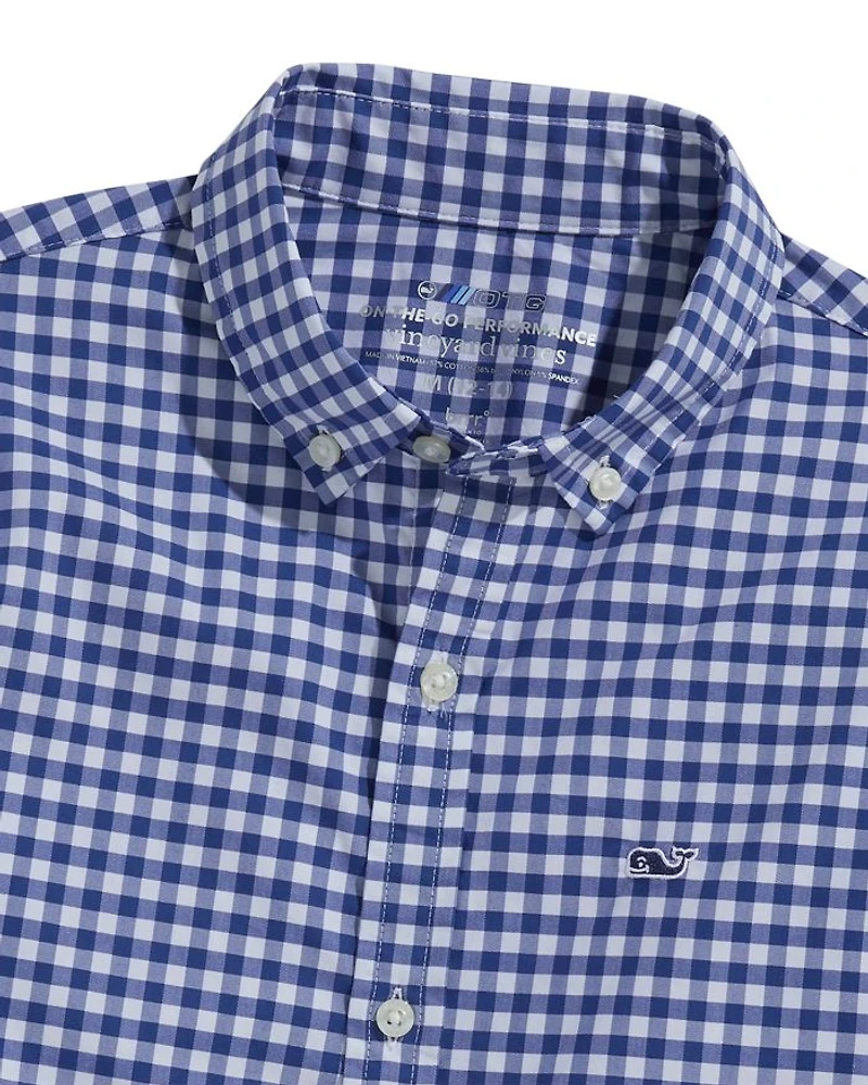 Boys' On-The-Go Brrr° Gingham Button Down Shirt - Little Kid, Big Kid