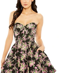 Strapless Brocade Mini Dress