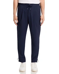 Nylon Stretch Slim Fit Pleated Pants