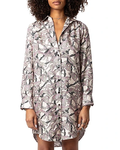 Zadig & Voltaire Rais Twill Wild Chain Printed Silk Dress