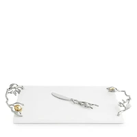 Michael Aram Pomegranate Silver and Gold Cheeseboard and Spreader