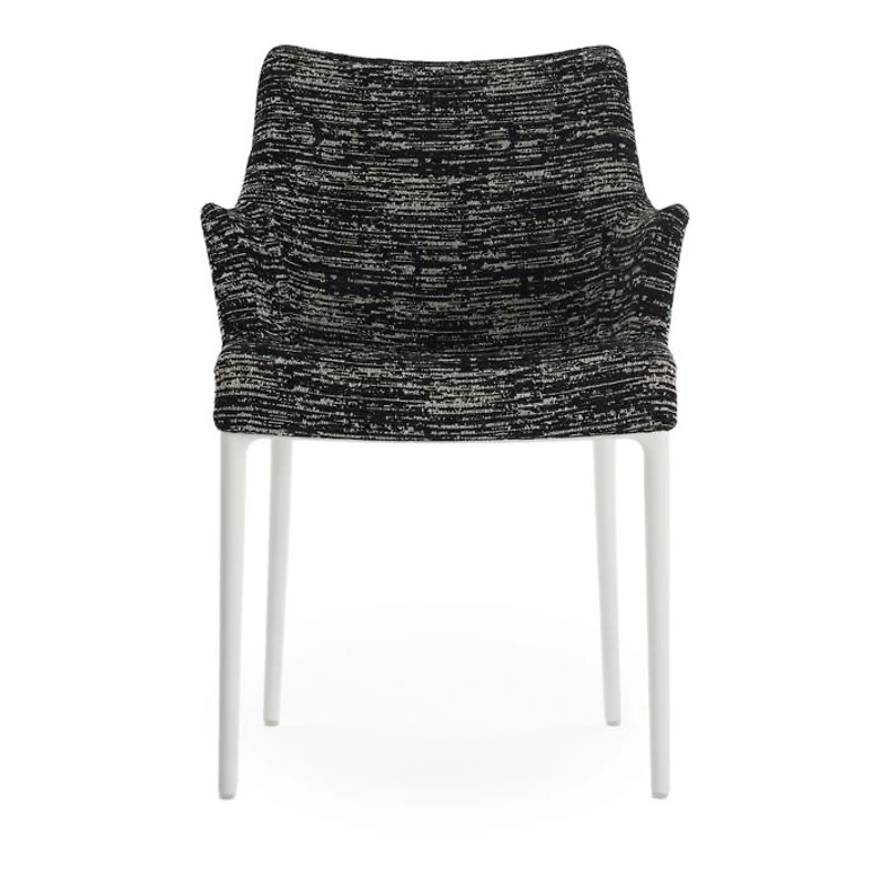 Eleganza Nia Melange Dining Armchair, White Legs
