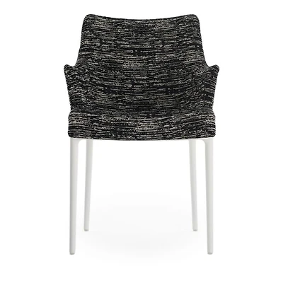 Eleganza Nia Melange Dining Armchair, White Legs