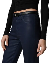 The Callie Coated High Rise Cropped Bootcut Jeans Navy