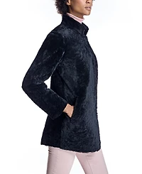 Reversible to Leather Shearling Jacket with Zipper