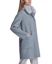 Reversible Check Woolblend Coat