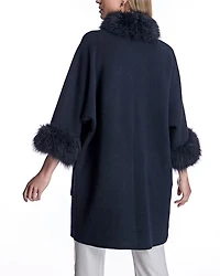 Cashmere Kimono with Goat Trim