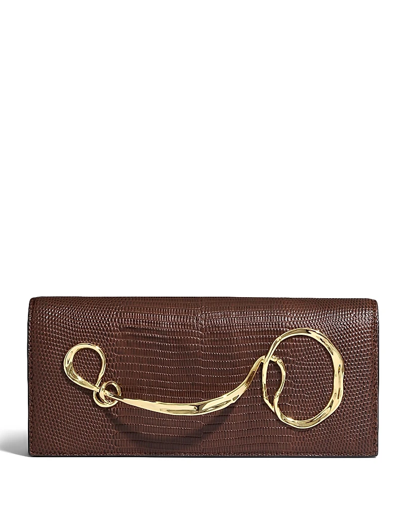 Alexis Bittar Twisted Gold Side Handle Clutch