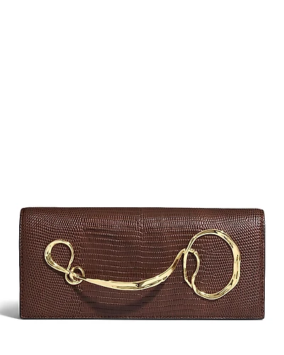 Alexis Bittar Twisted Gold Side Handle Clutch