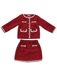 Petite Hailey Girls' Tweed Jacket Set - Little Kid
