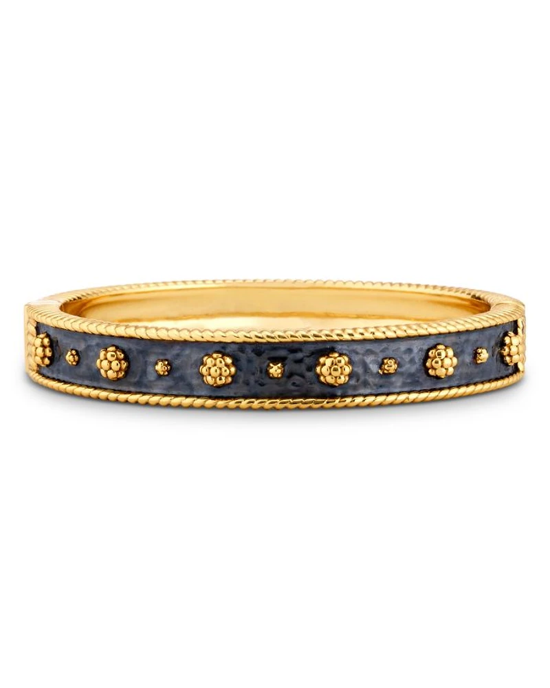 Berry Two-Tone Hinged Bangle Bracelet
