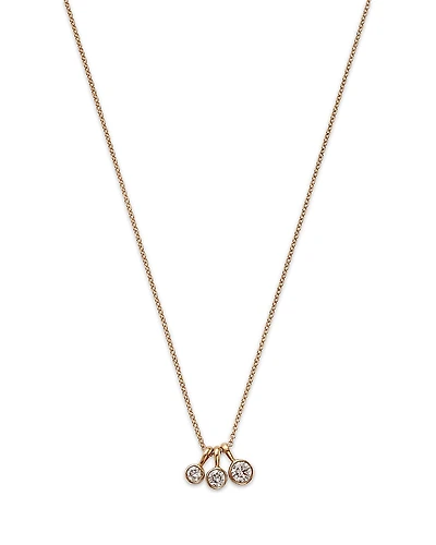 Moon & Meadow 14K Yellow Gold Lab Grown Diamond Triple Bezel Collar Necklace, 16-18