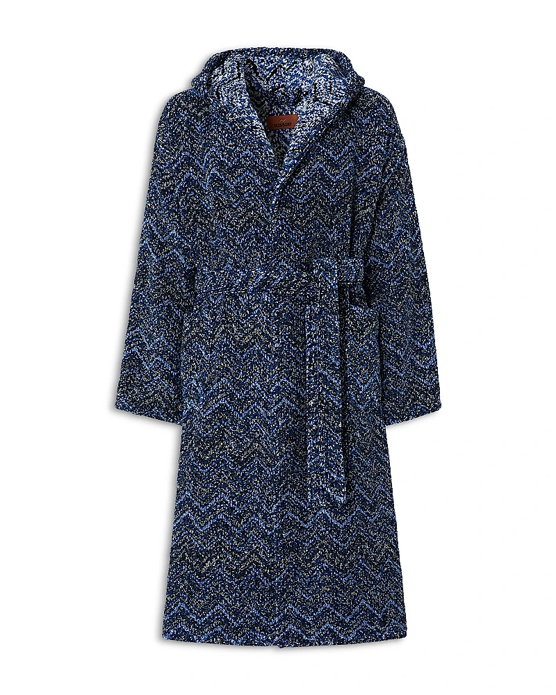 Missoni Azul Hooded Chevron Bathrobe