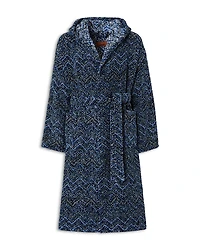 Missoni Azul Hooded Chevron Bathrobe