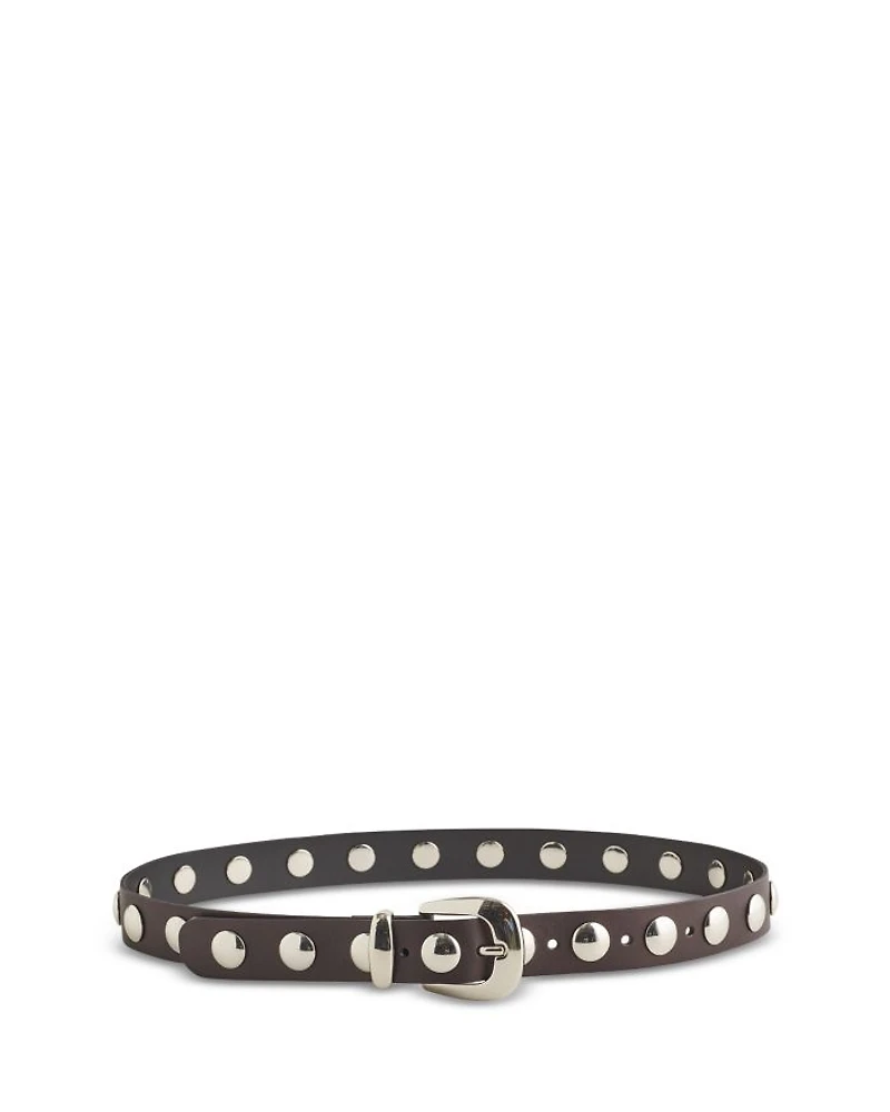 Women's Studded Dome Leather Belt