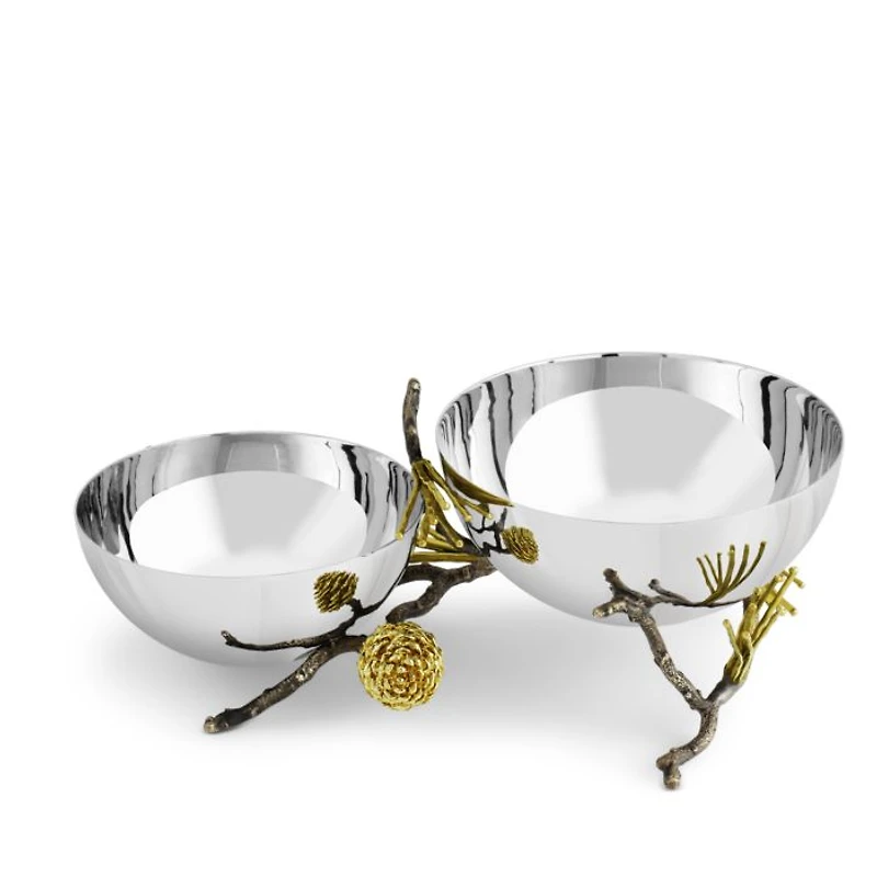 Pine Cone Double Bowl