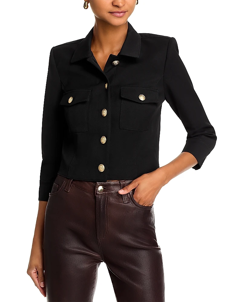 L'Agence Kumi Button Front Crop Jacket