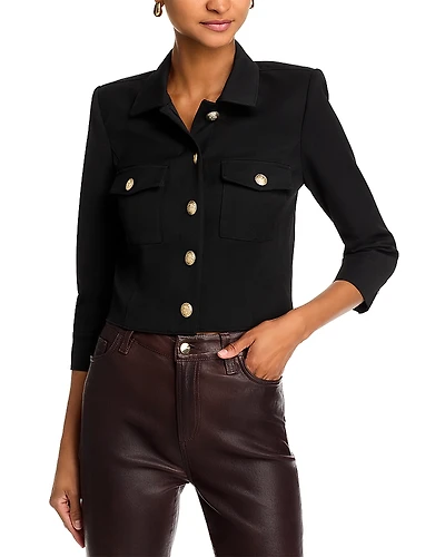 L'Agence Kumi Button Front Crop Jacket