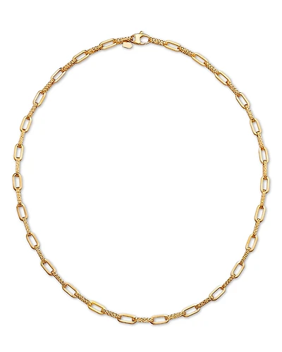 Bloomingdale's Fine Collection Polished & Textured Oval Link Chain Necklace