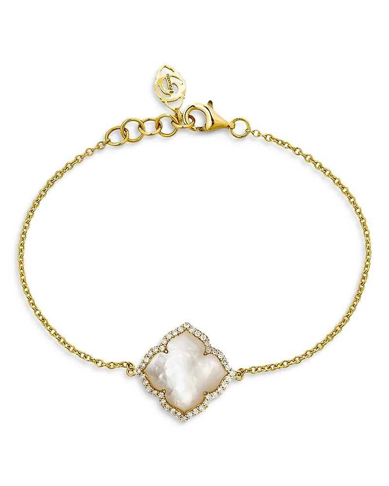 Piranesi 18K Yellow Gold Capri Fiore Bracelet with Mother of Pearl and Diamonds