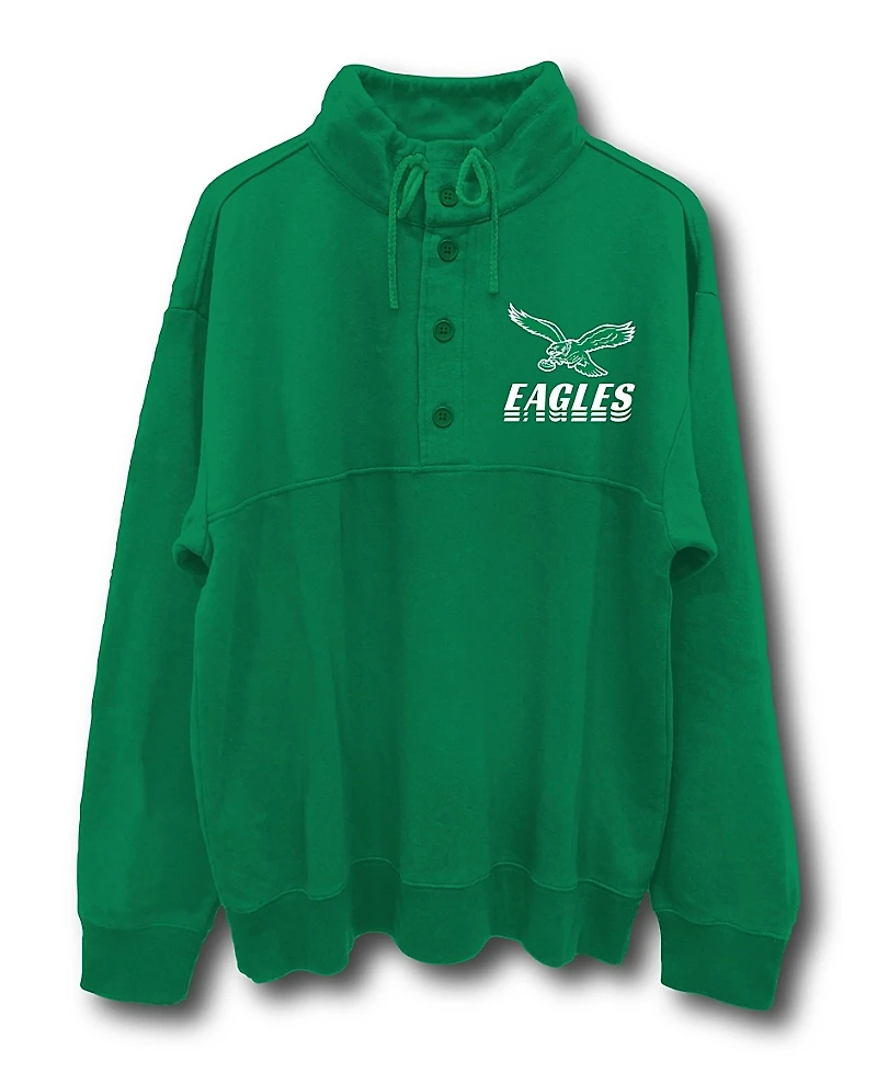 Junk Food Clothing Unisex Nfl Philadelphia Eagles Mock 1/4 Button Up