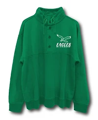 Junk Food Clothing Unisex Nfl Philadelphia Eagles Mock 1/4 Button Up