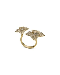 18K Yellow Gold Double Fiore Ring with Diamonds, 2.11 tcw