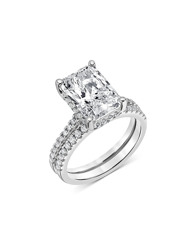 Bloomingdale's Fine Collection Certified Lab Grown Diamond Radiant Cut & Round Bridal Set