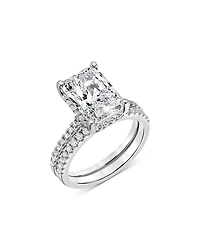 Bloomingdale's Fine Collection Certified Lab Grown Diamond Radiant Cut & Round Bridal Set