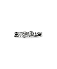 Sterling Silver & Diamond Petite X Ring