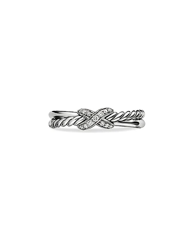 David Yurman Sterling Silver & Diamond Petite X Ring