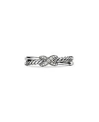 David Yurman Sterling Silver & Diamond Petite X Ring