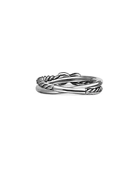 Sterling Silver & Diamond Petite X Ring